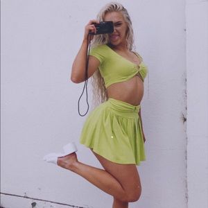 Dollskill current mood green two piece skirt set